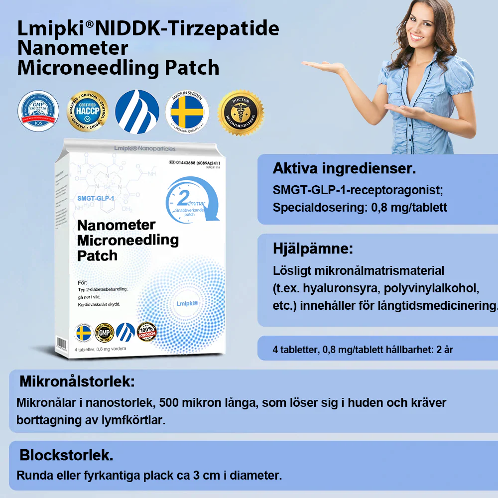 SE officiell butik: Lmipki®NIDDK-Tirzepatide Nanometer Microneedling Patch(Balansera blodsockret, smärtfritt, utan biverkningar.lämplig för fetma och diabetes.)🔄